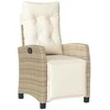 Lauko baldų komplektas Sodo komplektas su pagalvėlėmis, 7 dalių, smėlio, poliratanas
