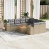 Sofa Sodo komplektas su pagalvėlėmis, 9 dalių, smėlio, poliratanas