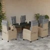 Lauko baldų komplektas Sodo komplektas su pagalvėlėmis, 7 dalių, smėlio, poliratanas