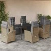 Lauko baldų komplektas Sodo komplektas su pagalvėlėmis, 7 dalių, smėlio, poliratanas
