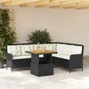Sofa Sodo komplektas su pagalvėlėmis, 2 dalių, juodas, poliratanas