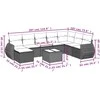 Lauko baldų komplektas Sodo komplektas su pagalvėlėmis, 8 dalių, rudas, poliratanas