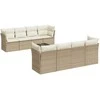 Lauko baldų komplektas Sodo komplektas su pagalvėlėmis, 9 dalių, smėlio, poliratanas