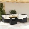 Sofa Sodo komplektas su pagalvėlėmis, 2 dalių, juodas, poliratanas