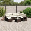 Lauko baldų komplektas Sodo komplektas su pagalvėlėmis, 8 dalių, rudas, poliratanas