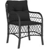 Lauko baldų komplektas Sodo komplektas su pagalvėlėmis, 5 dalių, juodas, poliratanas