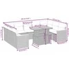 Lauko baldų komplektas Sodo komplektas su pagalvėlėmis, 11 dalių, juodas, poliratanas