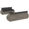 Lauko baldų komplektas Sodo komplektas su pagalvėlėmis, 8 dalių, pilkas, poliratanas