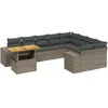 Lauko baldų komplektas Sodo komplektas su pagalvėlėmis, 10 dalių, pilkas, poliratanas