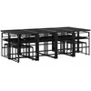 Lauko baldų komplektas Sodo komplektas su pagalvėlėmis, 13 dalių, juodas, poliratanas