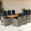 Lauko baldų komplektas Sodo komplektas su pagalvėlėmis, 9 dalių, smėlio, poliratanas