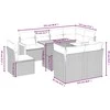 Lauko baldų komplektas Sodo komplektas su pagalvėlėmis, 9 dalių, juodas, poliratanas