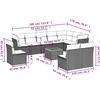 Lauko baldų komplektas Sodo komplektas su pagalvėlėmis, 11 dalių, juodas, poliratanas
