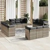 Sofa Sodo komplektas su pagalvėlėmis, 12 dalių, pilkas, poliratanas