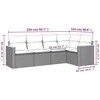 Lauko baldų komplektas Sodo komplektas su pagalvėlėmis, 5 dalių, juodas, poliratanas