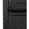 Lauko baldų komplektas Sodo komplektas su pagalvėlėmis, 3 dalių, juodas, poliratanas
