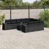 Sofa Sodo komplektas su pagalvėlėmis, 11 dalių, juodas, poliratanas