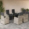 Lauko baldų komplektas Sodo komplektas su pagalvėlėmis, 7 dalių, pilkas, poliratanas