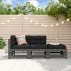 Lauko baldų komplektas Sodo komplektas su pagalvėlėmis, 3 dalių, pilkas, mediena
