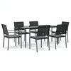 Lauko baldų komplektas Sodo komplektas su pagalvėlėmis, 7 dalių, poliratanas/plienas