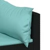 Lauko baldų komplektas Sodo komplektas su pagalvėlėmis, 4 dalių, juodas, poliratanas
