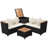Lauko baldų komplektas Sodo poilsio baldų komplektas su pag., 4d., juod. sp., polir.
