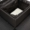 Sodo sofa su stalu/pagalvėlėmis, juoda, poliratanas, L formos