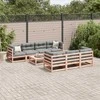 Lauko baldų komplektas Sodo sofos komplektas su pagalvėlėmis, 8 dalių, douglas eglė