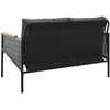 Sodo suoliukas su pagalvėle, juodos spalvos, 116cm, plienas