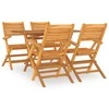 Lauko baldų komplektas Sodo valgomojo baldų komplektas, 7 dalių, tikmedžio masyvas