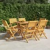 Lauko baldų komplektas Sodo valgomojo baldų komplektas, 7 dalių, tikmedžio masyvas