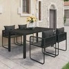 Lauko baldų komplektas Sodo valgomojo komplektas, 5 dalių, juodas, PVC ratanas