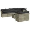 Sofa Sofos komplektas su pagalvėlėmis, 9 dalių, pilkas, poliratanas