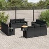 Sofa Sofos komplektas su pagalvėlėmis, 13 dalių, juodas, poliratanas