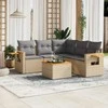 Sofa Sofos komplektas su pagalvėlėmis, 6 dalių, smėlio, poliratanas