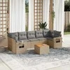 Sofa Sofos komplektas su pagalvėlėmis, 8 dalių, smėlio, poliratanas