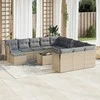 Sofa Sofos komplektas su pagalvėlėmis, 13 dalių, smėlio, poliratanas