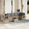 Sofa Sofos komplektas su pagalvėlėmis, 7 dalių, smėlio, poliratanas
