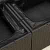 Sofa Sofos komplektas su pagalvėlėmis, 6 dalių, juodas, poliratanas