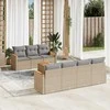 Sofa Sofos komplektas su pagalvėlėmis, 8 dalių, smėlio, poliratanas