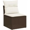 Lauko baldų komplektas Sofos komplektas su pagalvėlėmis, 6 dalių, rudas, poliratanas