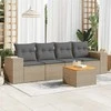 Sofa Sofos komplektas su pagalvėlėmis, 5 dalių, smėlio, poliratanas