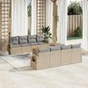 Sofa Sofos komplektas su pagalvėlėmis, 9 dalių, smėlio, poliratanas