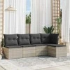 Sofa Sofos komplektas su pagalvėlėmis, 5 dalių, pilkas, poliratanas