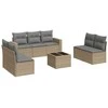 Sofa Sofos komplektas su pagalvėlėmis, 8 dalių, smėlio, poliratanas