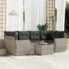 Sofa Sofos komplektas su pagalvėlėmis, 7 dalių, pilkas, poliratanas