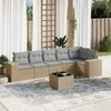 Sofa Sofos komplektas su pagalvėlėmis, 7 dalių, smėlio, poliratanas