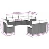 Lauko baldų komplektas Sofos komplektas su pagalvėlėmis, 8 dalių, juodas, poliratanas
