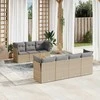 Sofa Sofos komplektas su pagalvėlėmis, 8 dalių, smėlio, poliratanas