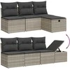 Sofa Sofos komplektas su pagalvėlėmis, 7 dalių, pilkas, poliratanas